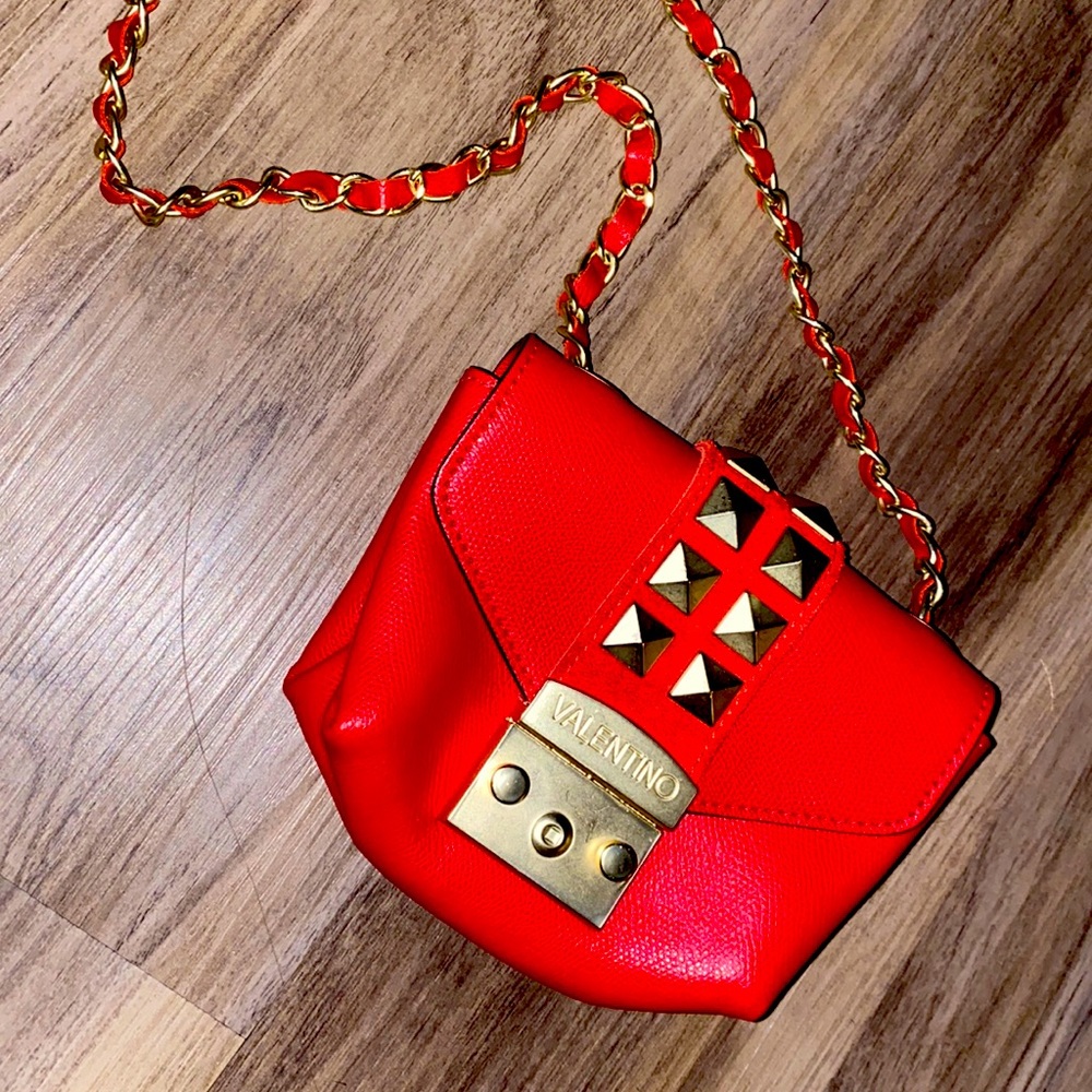 Red studded Valentino bag